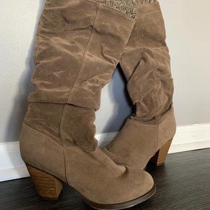 High Heel Tan Boots. Worn Twice.